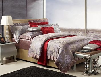 Bright Brown Elegant giường ngủ lụa sang trọng Floral Thiết ren Nữ hoàng và vua