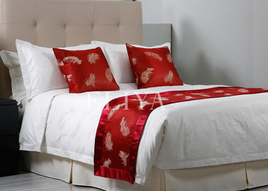 Luxury 100% vải lanh giường bằng vải cotton Jacquard White Hotel Đối với 5 Star Hotel Bedding Set