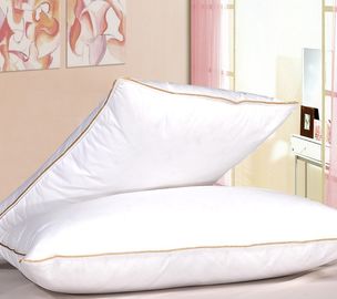 Vàng-Piping bông sạn Xuống Feather Pillow, Eco-thân thiện Gối rửa sạch sỉ