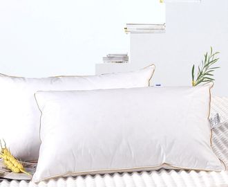 Vàng-Piping bông sạn Xuống Feather Pillow, Eco-thân thiện Gối rửa sạch sỉ