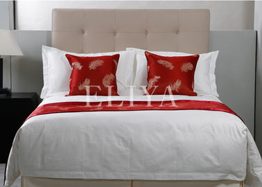 Luxury 100% vải lanh giường bằng vải cotton Jacquard White Hotel Đối với 5 Star Hotel Bedding Set